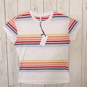 NWT Z Supply Rainbow Striped Tee Shirt Extra Small